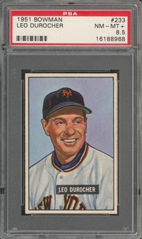 1951 Bowman #233 Leo Durocher - PSA NM-MT+ 8.5